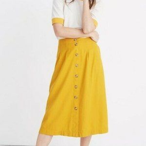 Madewell Patio Button-front Midi Skirt 22